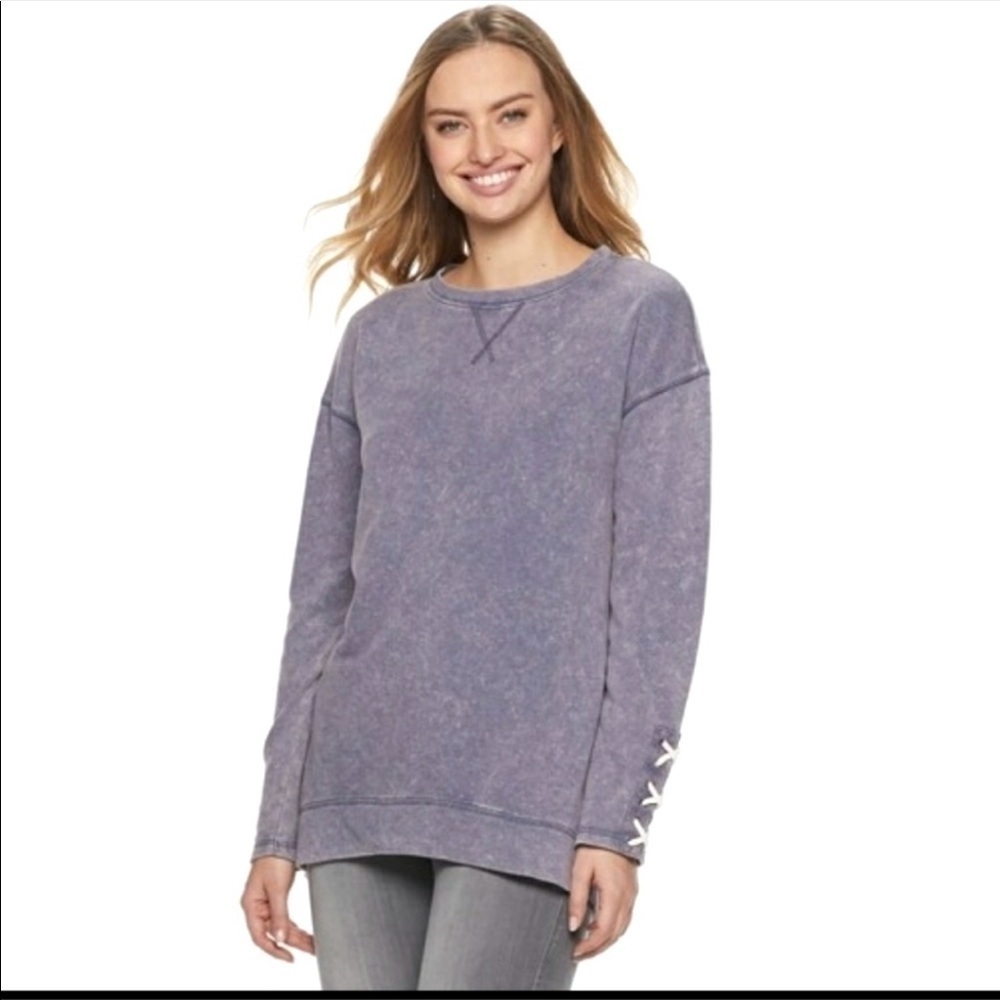 Rock & Republic•Laced-Up Cuff Sweatshirt size L